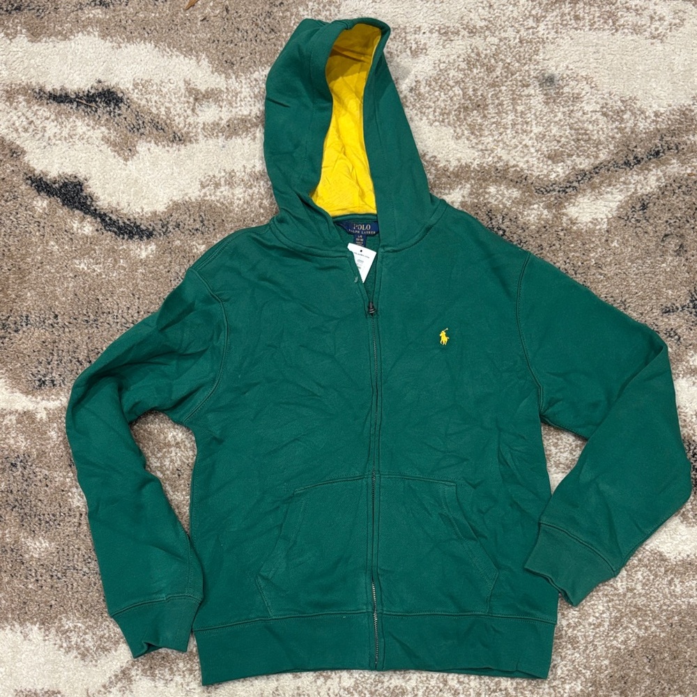 Polo by Ralph Lauren Green Jacket with Yellow lined hood
